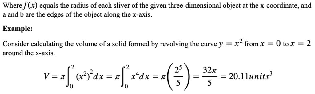 How to Calculate Volume Using Integration example