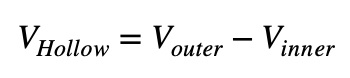 Volume of a Hollow Object formula