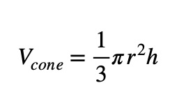 Volume of cone formula